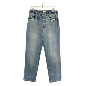 Oliver Logan High Rise Straight Leg Jeans Blue Medium Wash Button Fly Size 30